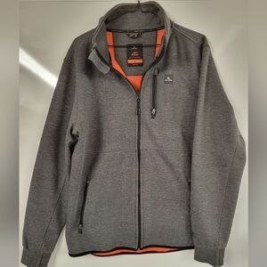 Rip Curl Large Departed Anti-Series Grey+Orange Fleece Lining Performance Jacket